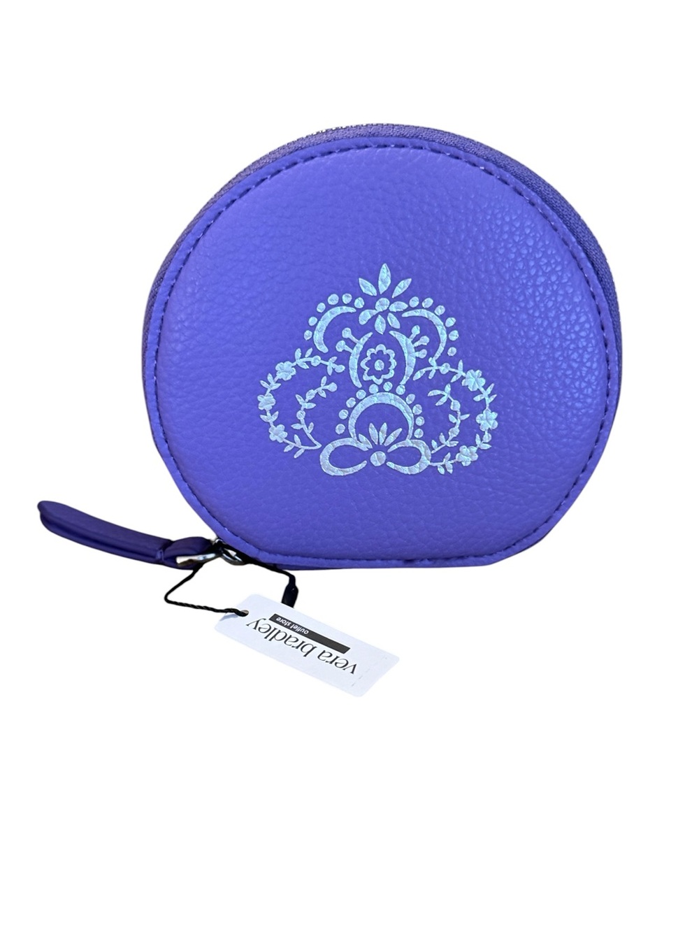 Vera Bradley Purple Round Zip Coin Purse NWT